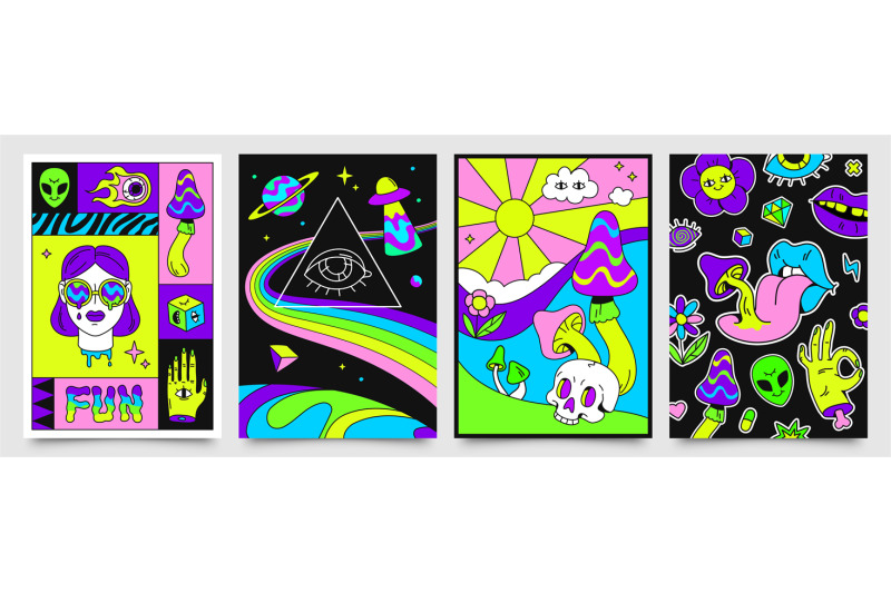 retro-psychedelic-hippie-posters-with-space-mushrooms-and-rainbows-7