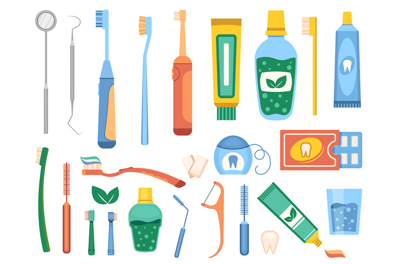 cartoon-toothbrushes-dental-hygiene-and-mouth-cleaning-tool-flat-mou