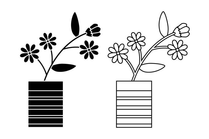 flower-bundle-solid-outline-804