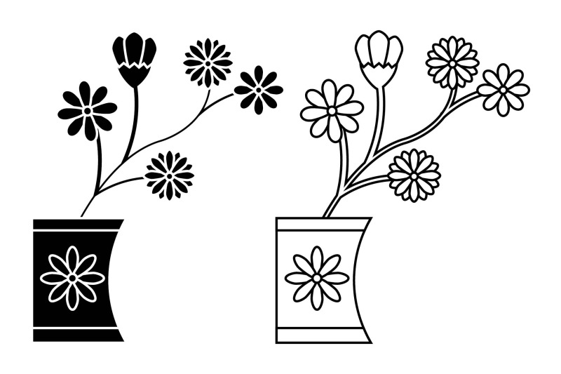 flower-bundle-solid-outline-807