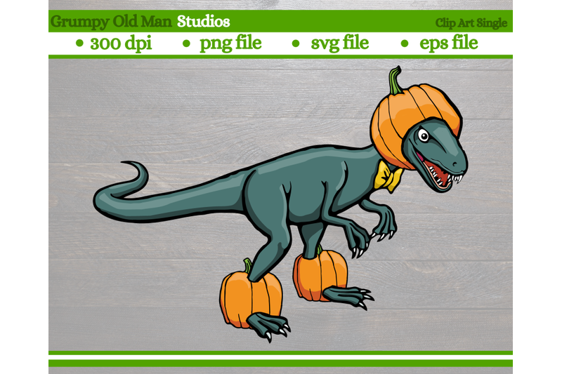 velociraptor-wearing-pumpkin-hat-and-shoes-halloween-dinosaur