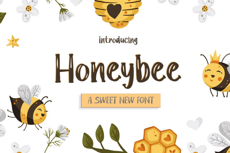 honeybee-font-cute-fonts-playful-fonts-display-fonts