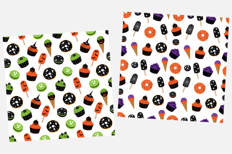 halloween-food-pattern-cupcake-pattern-dessert-pattern