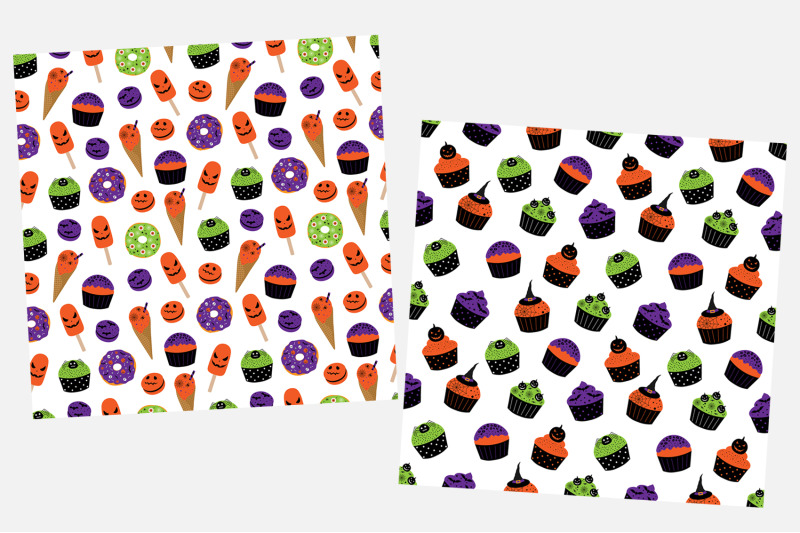 halloween-food-pattern-cupcake-pattern-dessert-pattern