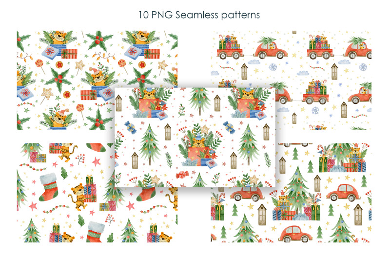watercolor-new-year-seamless-patterns-merry-christmas