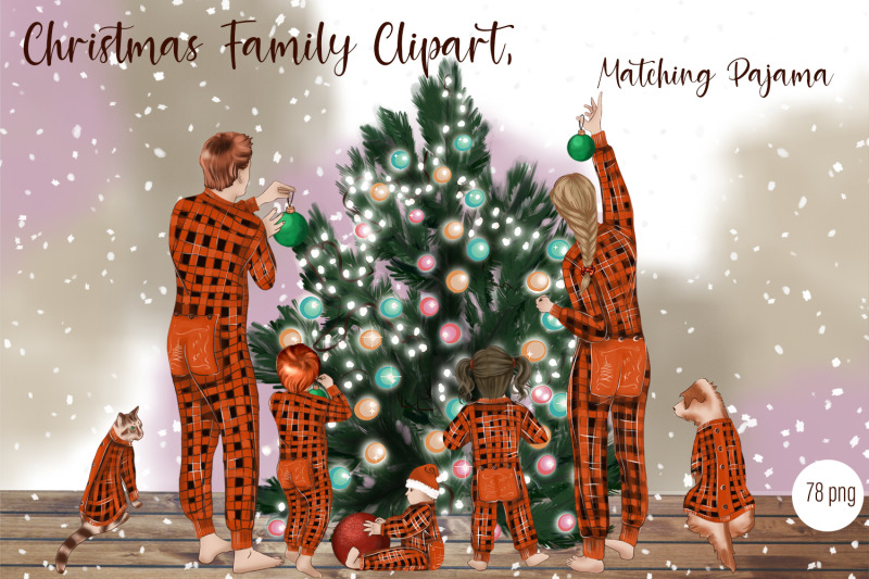 christmas-family-clipart-matching-pajama