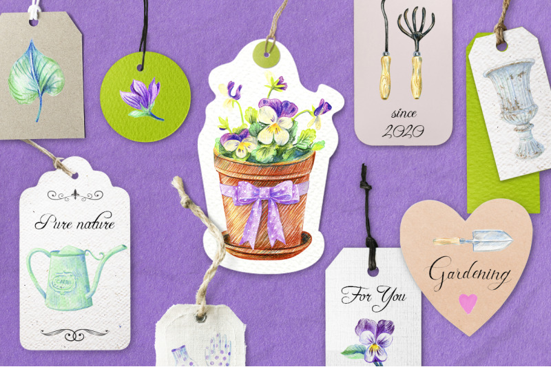 vintage-gardening-set-with-violets