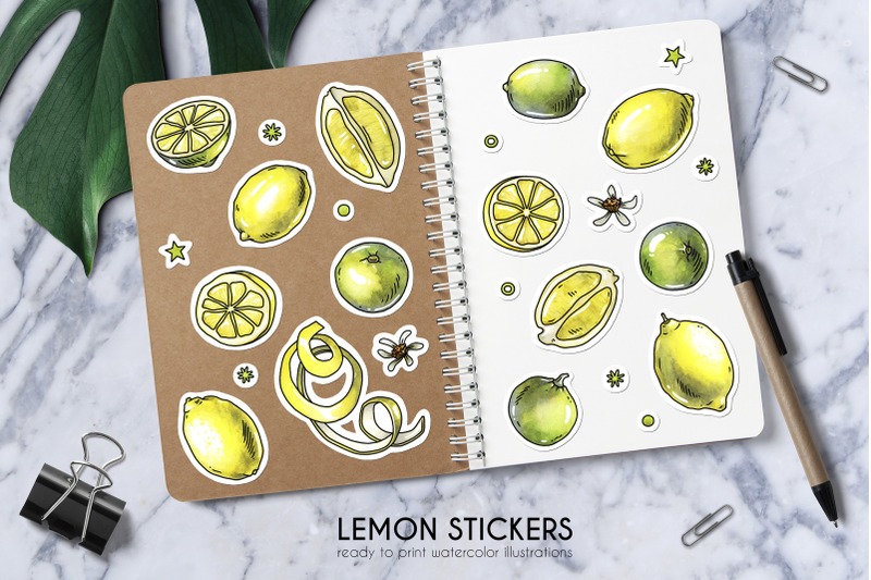 lemon-sticker-set