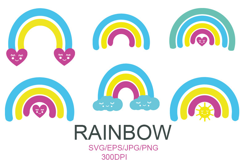 rainbow-svg-baby-procreate-14-elements-rainbow-elements