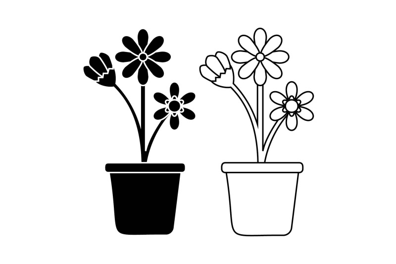 flower-bundle-solid-outline-812