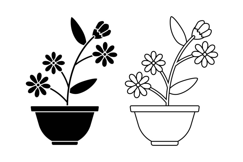 flower-bundle-solid-outline-814