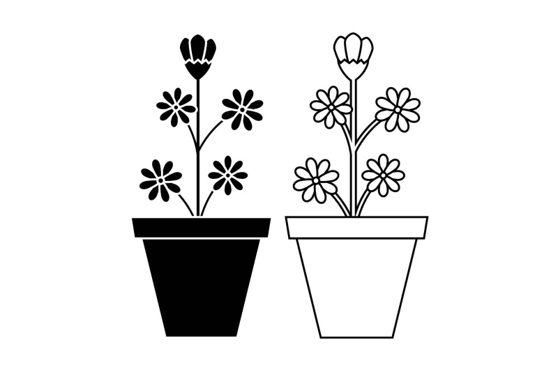 flower-bundle-solid-outline-815