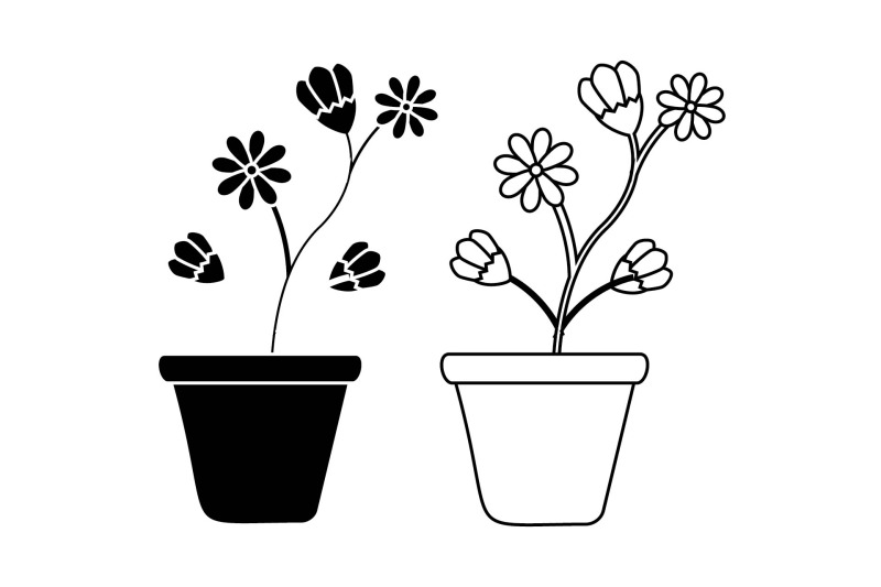 flower-bundle-solid-outline-816