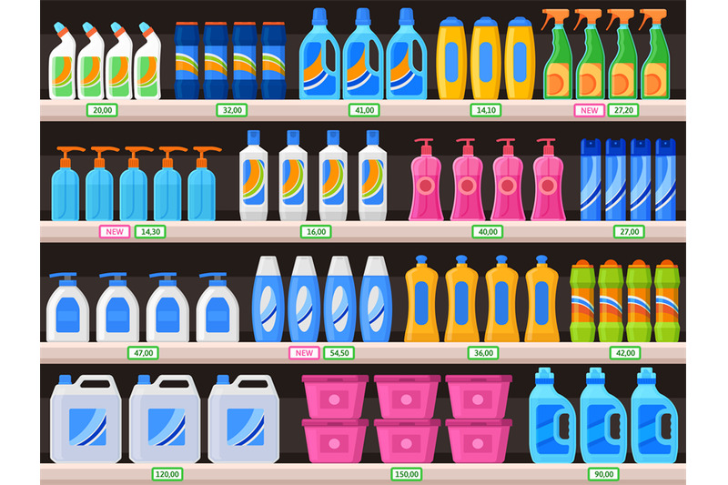 household-supplies-chemical-detergent-bottles-on-supermarket-shelves