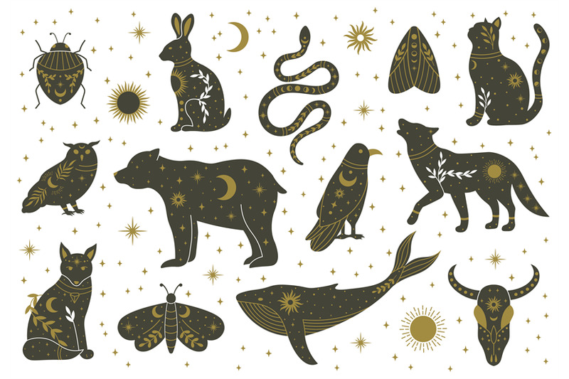 witchcraft-magic-mystical-boho-doodle-animals-and-insects-magical-cat