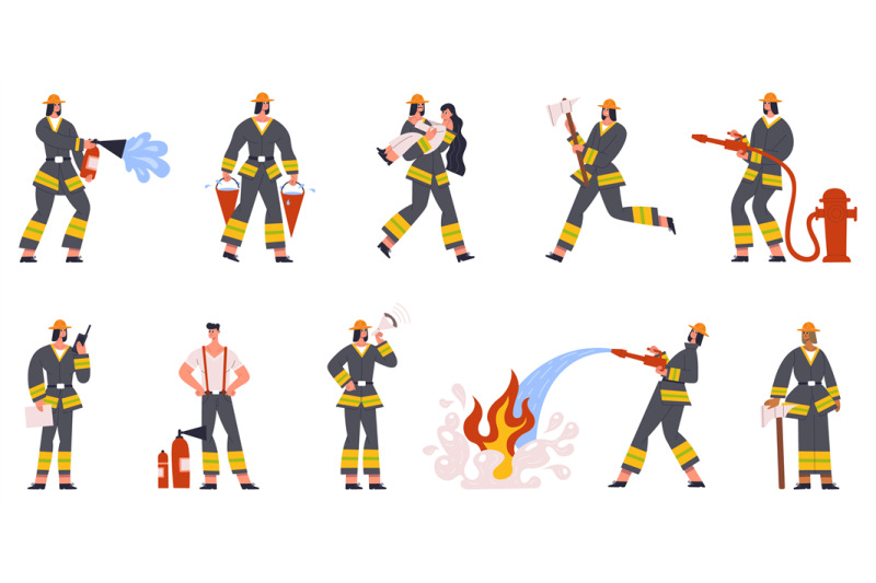 firefighter-characters-emergency-service-watering-fire-and-save-people