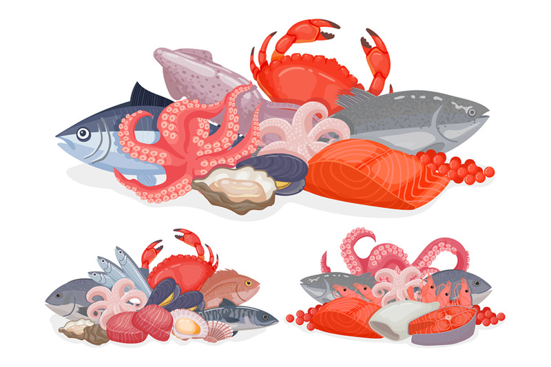 cartoon-seafood-products-design-for-menu-shop-poster-or-package-pile