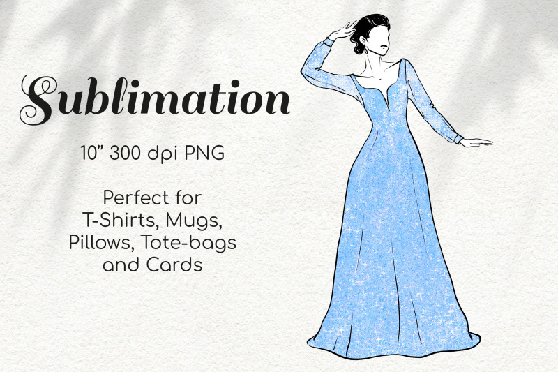 woman-in-blue-glitter-lace-dress-character-retro-sketch