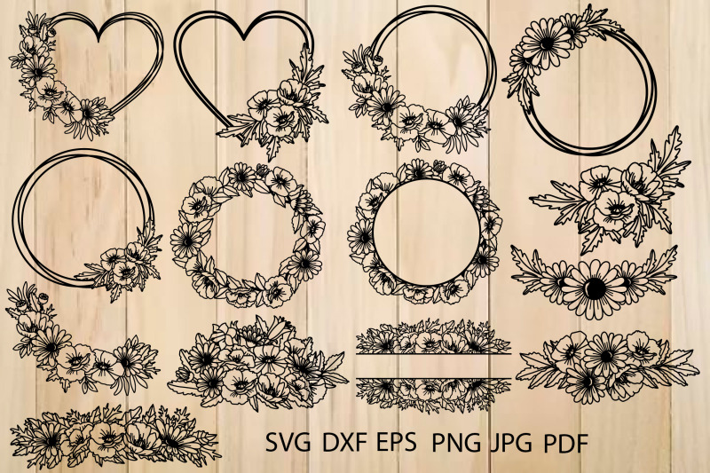 wild-flowers-svg-floral-heart-svg-floral-frame-cutting-templates