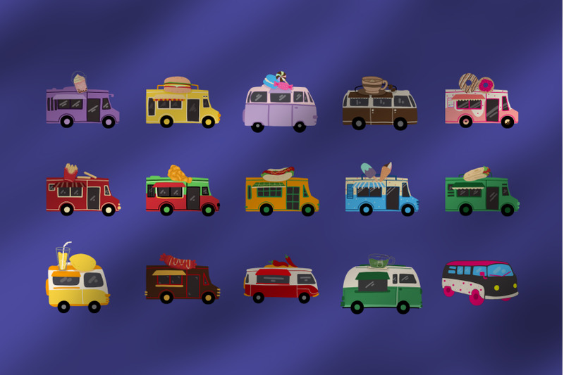 food-truck-15-clipart-plus-seamless-pattern