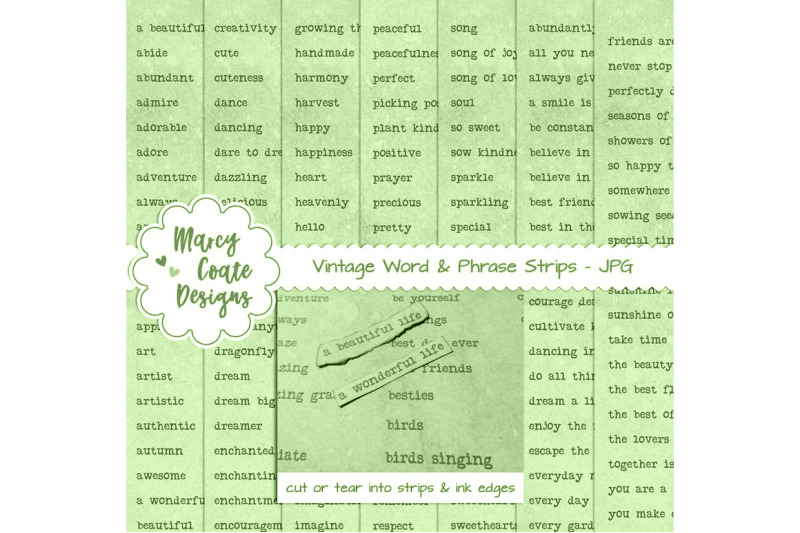 green-dyed-word-strips-bundle-with-7-pages