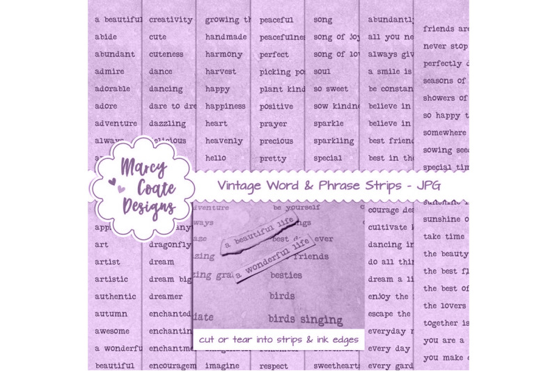 lavender-dyed-word-strips-bundle-with-7-pages