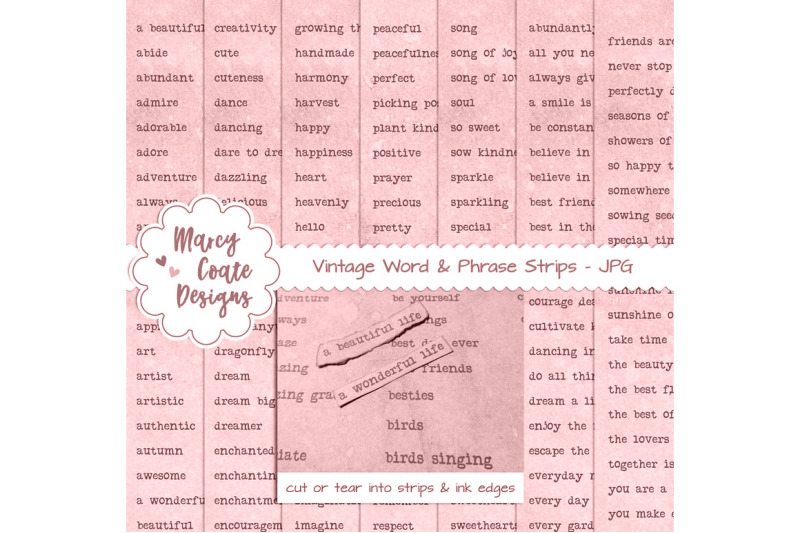 pink-dyed-word-strips-bundle-with-7-pages