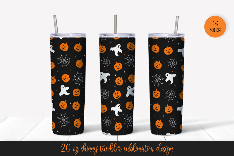 halloween-pumpkins-and-ghosts-tumbler-sublimation-wrap