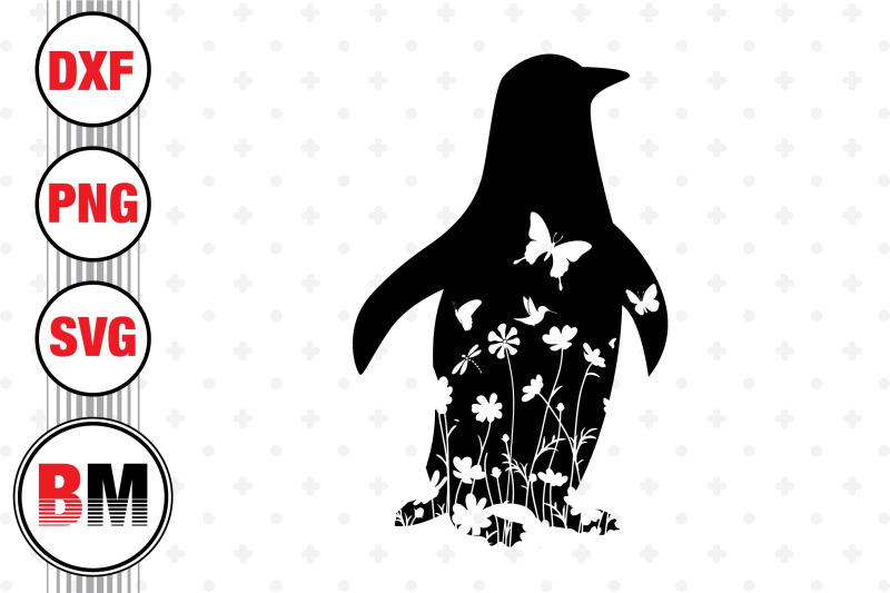 penguin-floral-svg-png-dxf-files