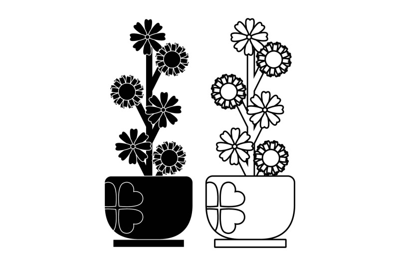 flower-bundle-solid-outline-848