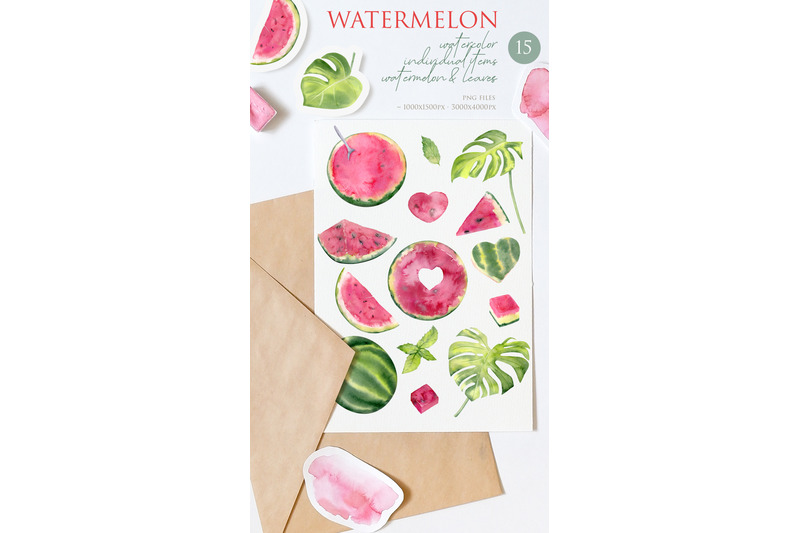 watermelon-watercolor-set-png