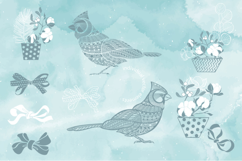 winter-bouquet-vector-collection
