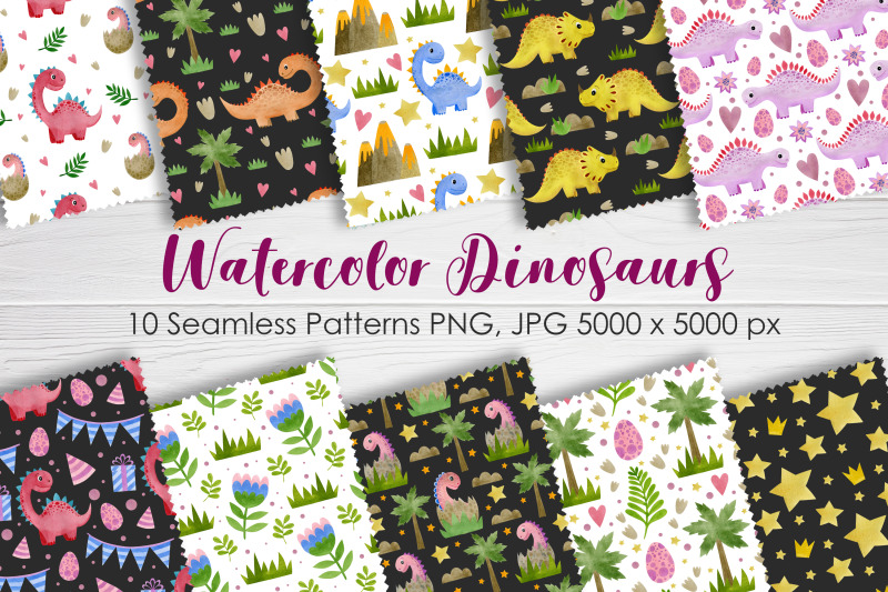 watercolor-dinosaurs-seamless-patterns