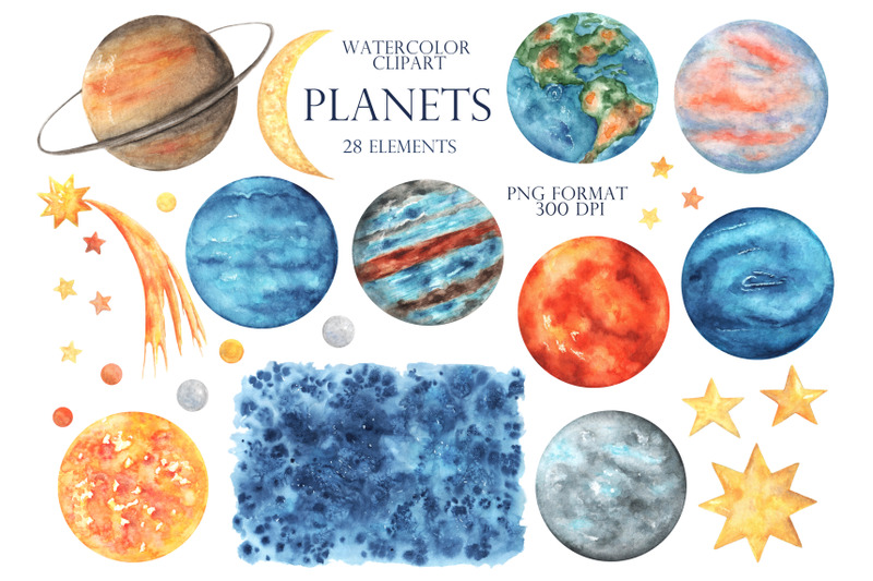 planets-watercolor-clipart-solar-system-space-clipart-starry-sky