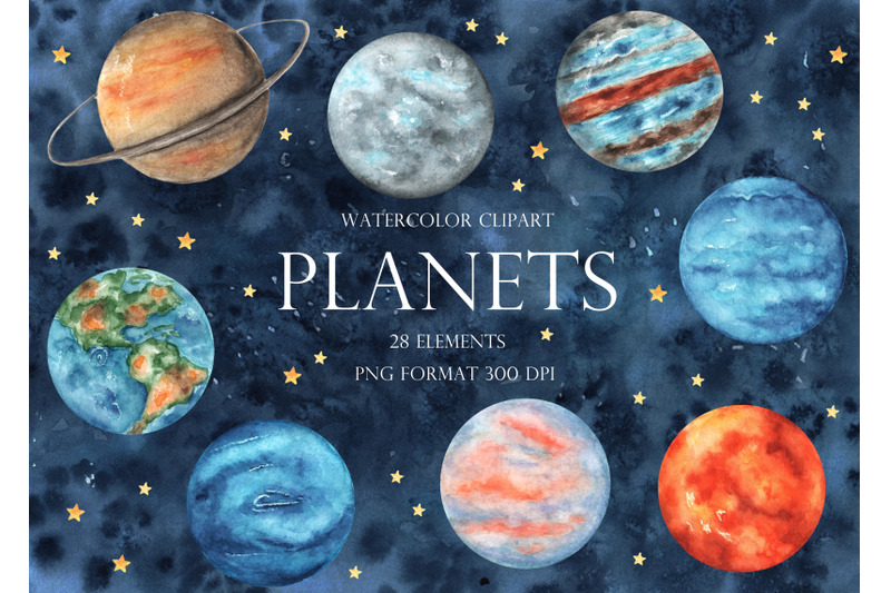planets-watercolor-clipart-solar-system-space-clipart-starry-sky