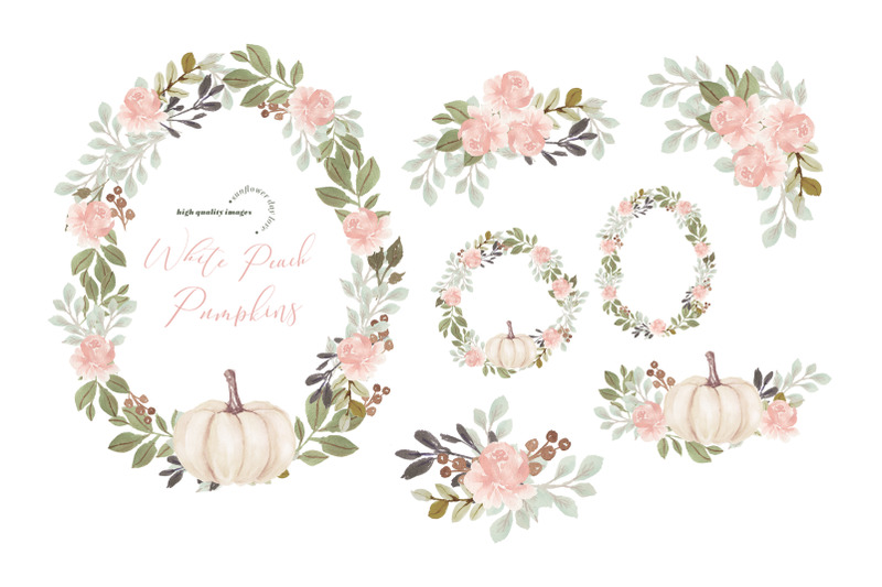 floral-frame-peach-pumpkin-clipart-white-peach-pumpkin-clipart