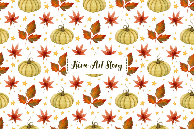 watercolor-autumn-seamless-patterns