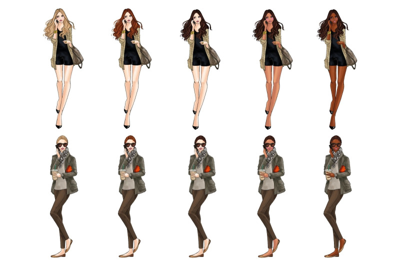 girls-with-phone-3-fashion-clipart-set