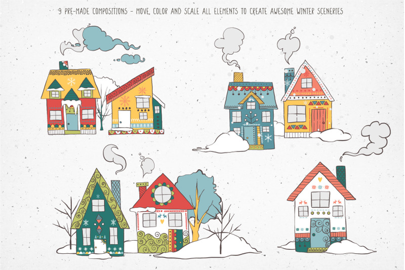 cozy-winter-houses-vector-illustrations