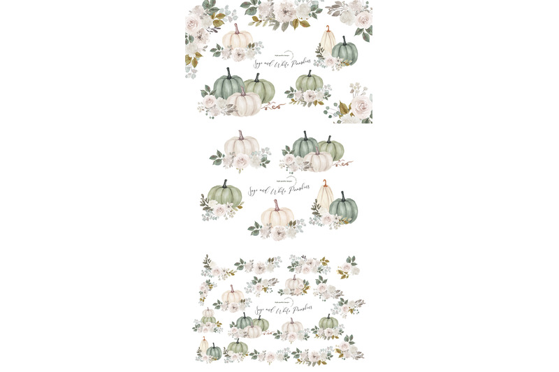 sage-and-white-arrangements-pumpkins-clipart-digital-pumpkin-planner