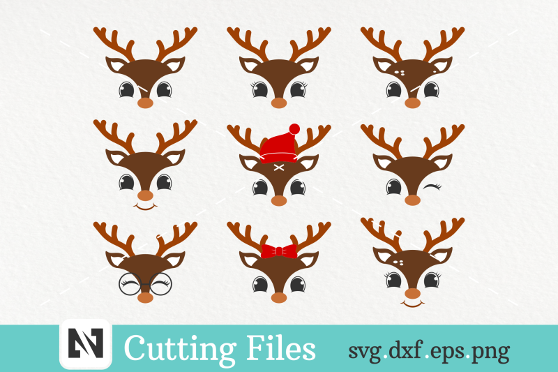 bundle-of-9-cute-deer-face-svg-deer-svg-deer-face-svg