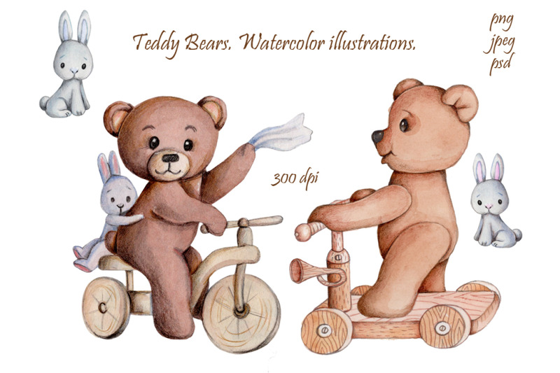 teddy-bears-watercolor-illustrations