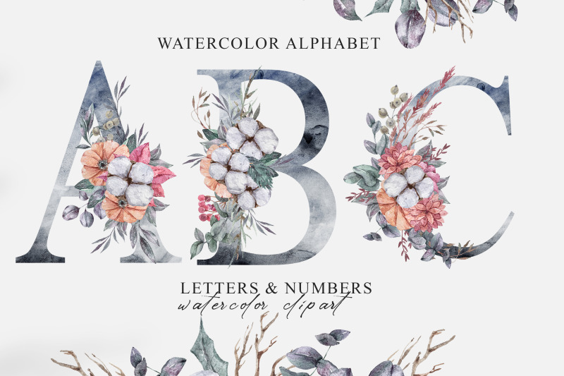 floral-alphabet-clipart-watercolor-letters-amp-numbers