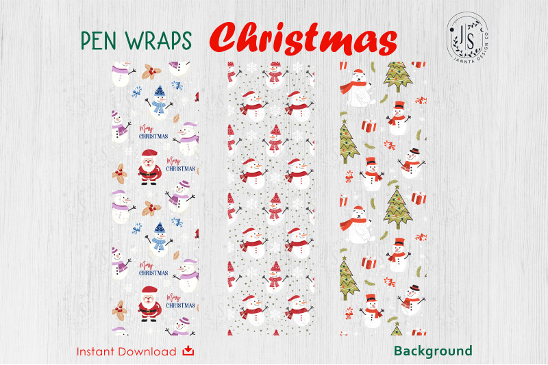 christmas-snowman-pen-wraps-file-set