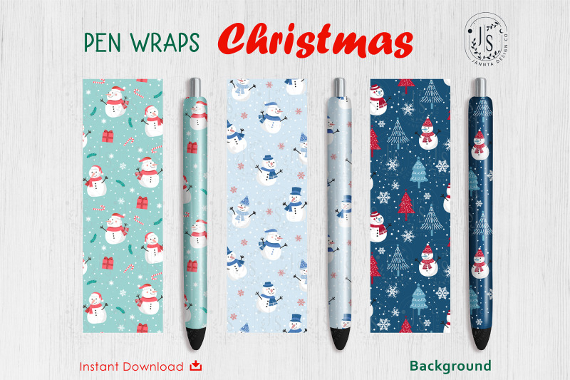 christmas-snowman-pen-wraps-file-set