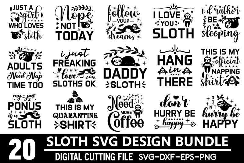 sloth-svg-bundle