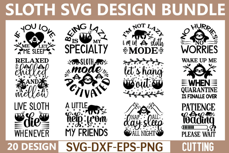 sloth-svg-bundle