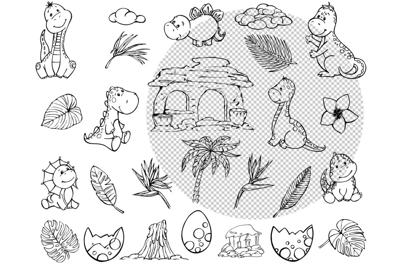 dinosaur-clipart-line-art-dino-coloring-sketch-commercial-use-kids