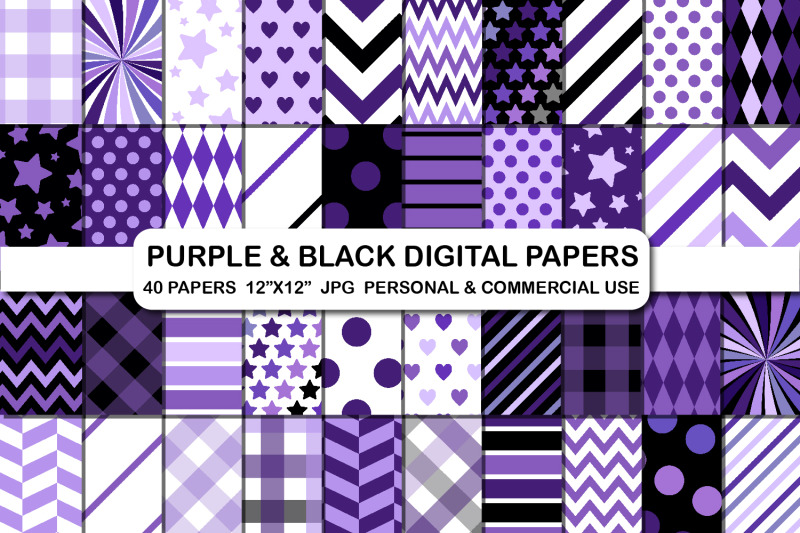 purple-and-black-violet-background-digital-papers-pack