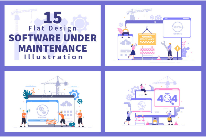 15-software-system-under-maintenance-vector-illustration